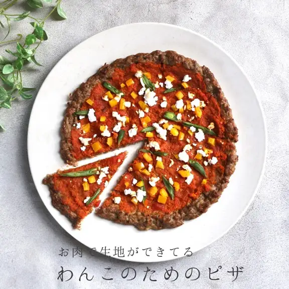 【Tesoro】わんこ用／お肉でできピザ　トマトソース（お肉屋さんが作る犬ご飯）ピザ