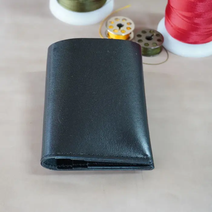 ミニ財布 札入れ 栃木レザー 牛革 日本製 レザー 天然皮革 レディース メンズ シンプル:ブラック