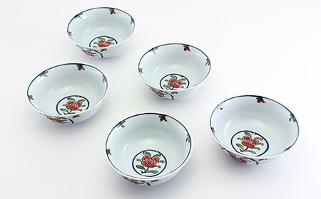 源右衛門窯 染錦牡丹丸紋 取鉢 器 食器 小鉢 鉢 サラダ鉢 有田焼 ad046