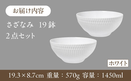 【美濃焼】 さざなみ 19鉢 ホワイト 2枚セット 瑞浪市 / JS企画 皿 お皿 プレート 食器 [AZAZ073]