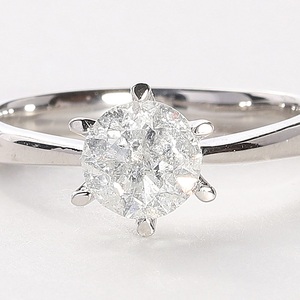 Deliciae 大粒1カラット1粒 ダイヤモンドリング 6本爪 天然ダイヤモンド1ct pt900 鑑別書付　DRGPT1001-6