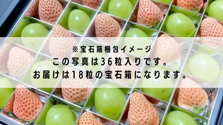 【 お歳暮 熨斗付 】 シャインマスカットと白いちごの 宝石箱 18粒【12月から発送開始】（茨城県共通返礼品 [ぶどう]：結城市　[いちご]：城里町産） ギフト 贈答 フルーツ 果物