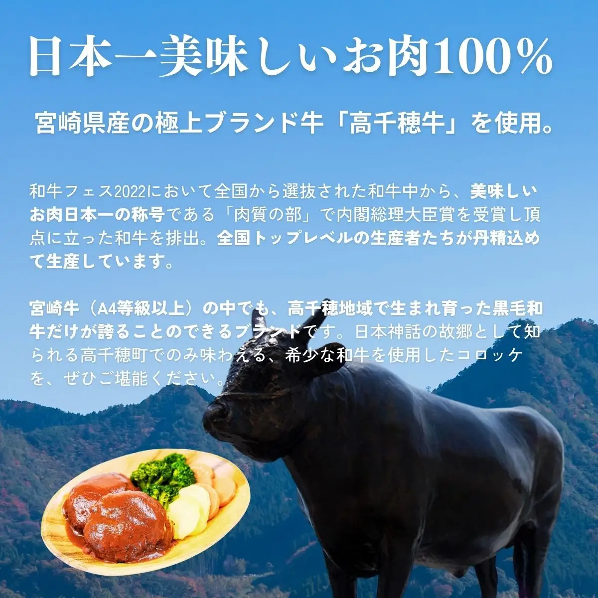 【レンジでプロ味！】黒毛和牛100％コロッケ 100g×6個／合計600g コロッケ 牛肉コロッケ 黒毛和牛 和牛 惣菜 お惣菜 おかず おやつ おつまみ お弁当 小分け 個包装 個装 便利 使い勝手 普段使い 簡単調理 レンジ 冷凍 グルメ 宮崎県 高千穂町 _Tk005-058