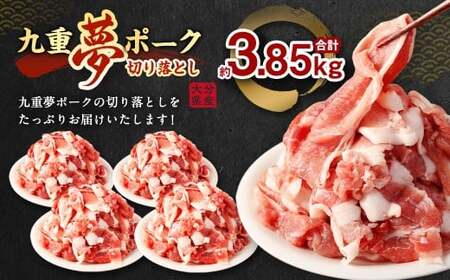 九重 夢ポーク (お米豚) 切り落とし 約3.85kg (約350g×11パック) 豚肉 豚