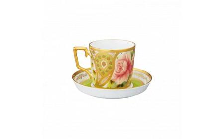 オマージュ コレクションコーヒー碗皿(若草色絵薔薇文) 058-H1241
