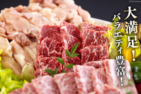 焼肉セット 詰め合わせ 宮崎県産 黒毛和牛 モモ カルビ 豚バラ 若鶏モモ 各300g 計1.2kg