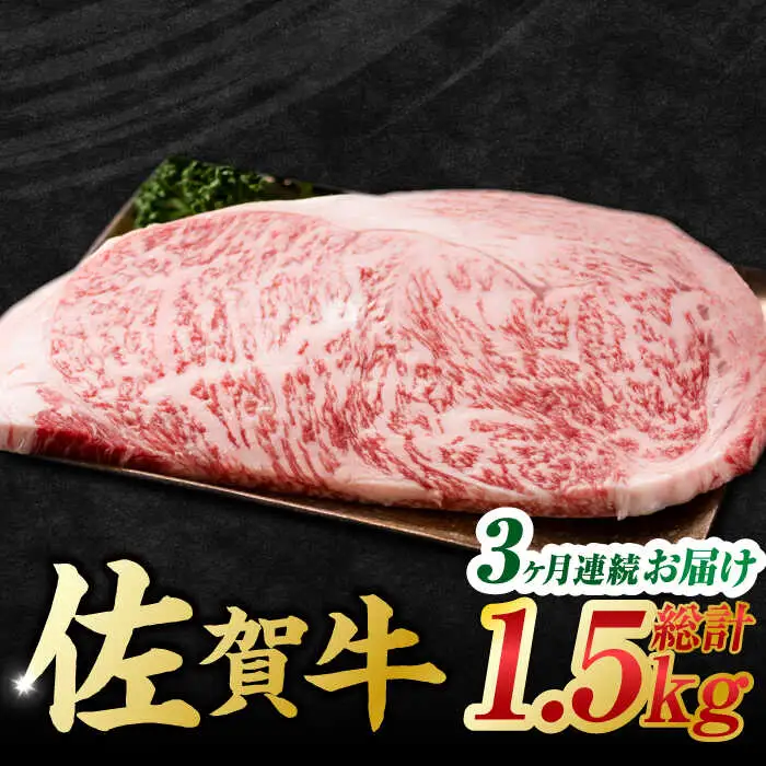 【3回定期便】黒毛和牛 佐賀牛 サーロインステーキ 計1.5kg (250g×2枚×3回) すてーき[FDB039]