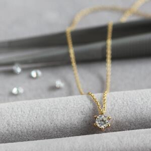 K18イエローゴールド【ラボグロウンダイヤモンドネックレス】0.2ct 美しい6本たてづめデザイン 長さ40cm LAB-K18-001 ネックレス