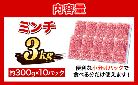＜阿波の金時豚＞ ミンチ 大容量 3kg 