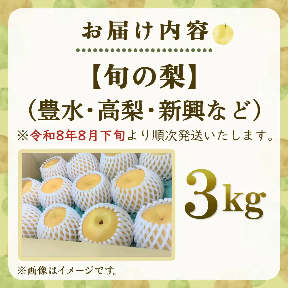 梨 【産直もぎたて】里山のもぎたて梨　計3kg