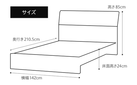 【開梱・設置】ベッドフレーム ウルラ（板タイプ+B） ダブルサイズ ブラック　AL456