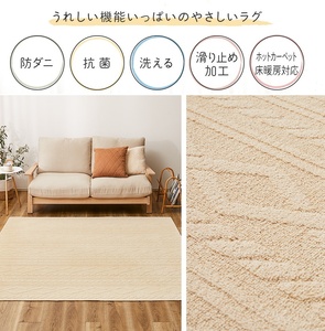 日本製 丸洗いOK 綿100% (表面) カーペット 1枚 約130×185cm | カーペット 350119000 [3697]