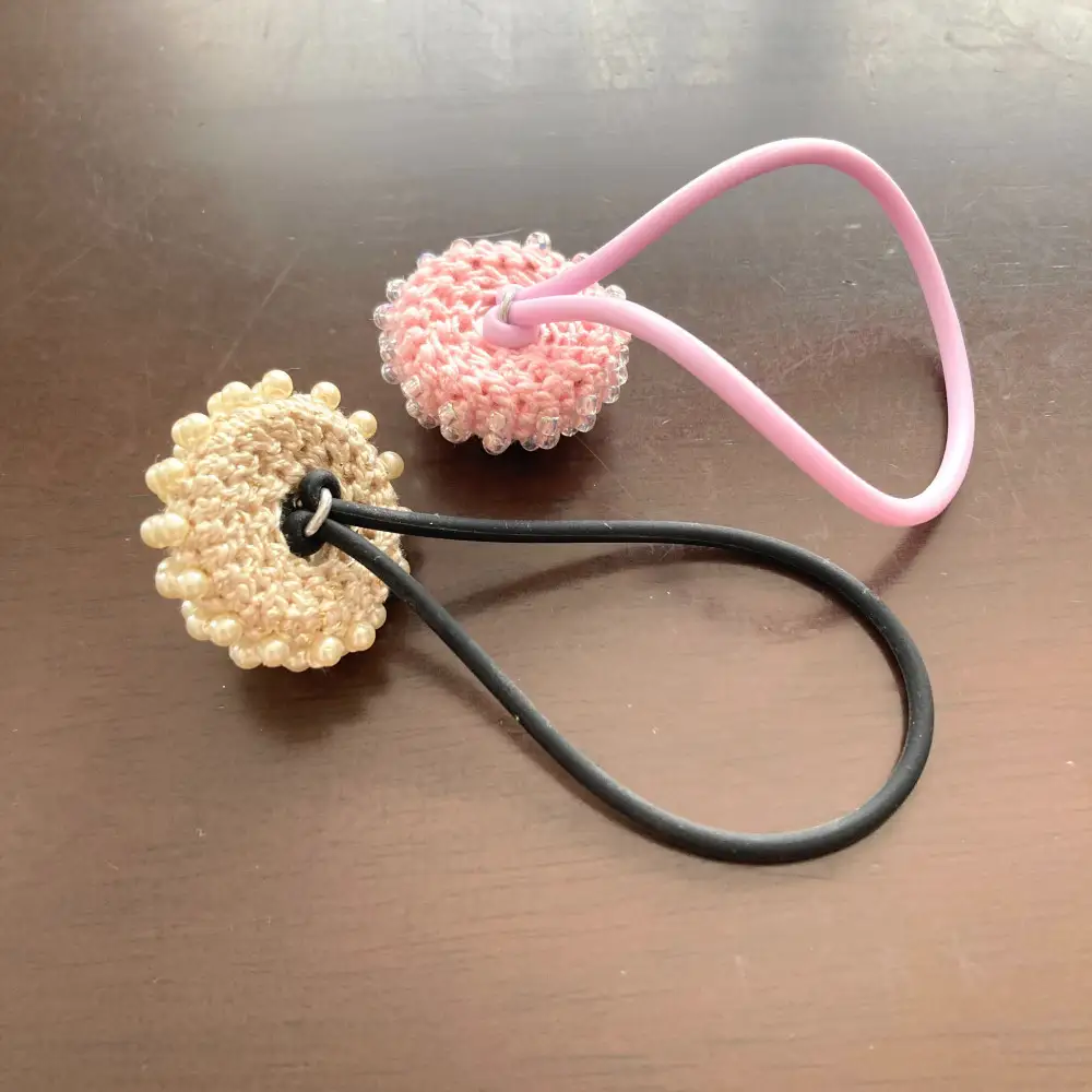 【Cヘアゴムパステル】ビーズのヘアゴム５個※着日指定不可｜ヘアアクセサリー