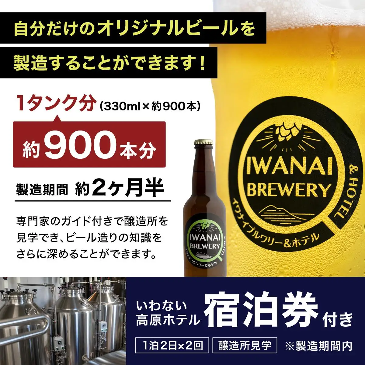 【5組限定】夢のオリジナルビール醸造 北海道岩内町 F21H-567