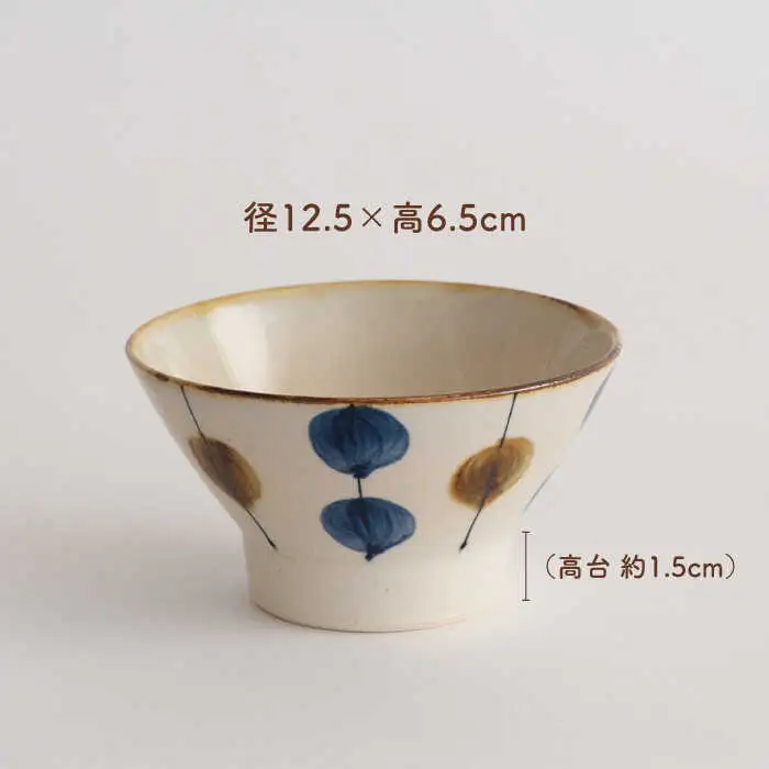 【波佐見焼】茶碗 2点セット 巻唐草紋×一珍水玉紋 藍ブルー 【藍染窯】 ペア 和柄 くらわんか碗 [JC91]