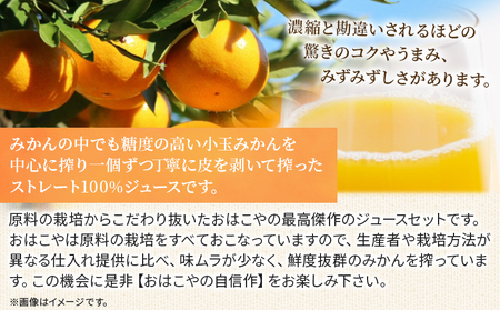 ＜おはこやのジュースセット 180ml×6本＞ 飲み比べ 5種 果物 フルーツ 柑橘 ミカン 温州みかん きよみ 清見 不知火 しらぬい 甘平 ニューサマーオレンジ 果汁 100％ ストレート 特産品 愛媛県 西予市【常温】『1か月以内に順次出荷予定』MOK0009
