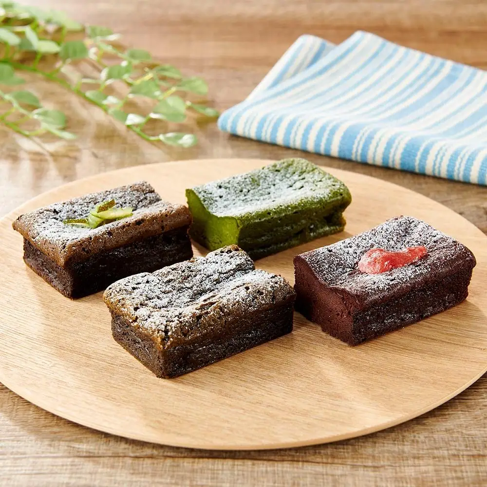 ガトーショコラ 食べ比べ セット（チョコ＋ほうじ茶ハーフ／抹茶＋和紅茶ハーフ）【由布院ときの色】