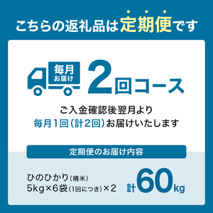 【定期便2か月】木津川市お米60kg（30kg×2回）053-22