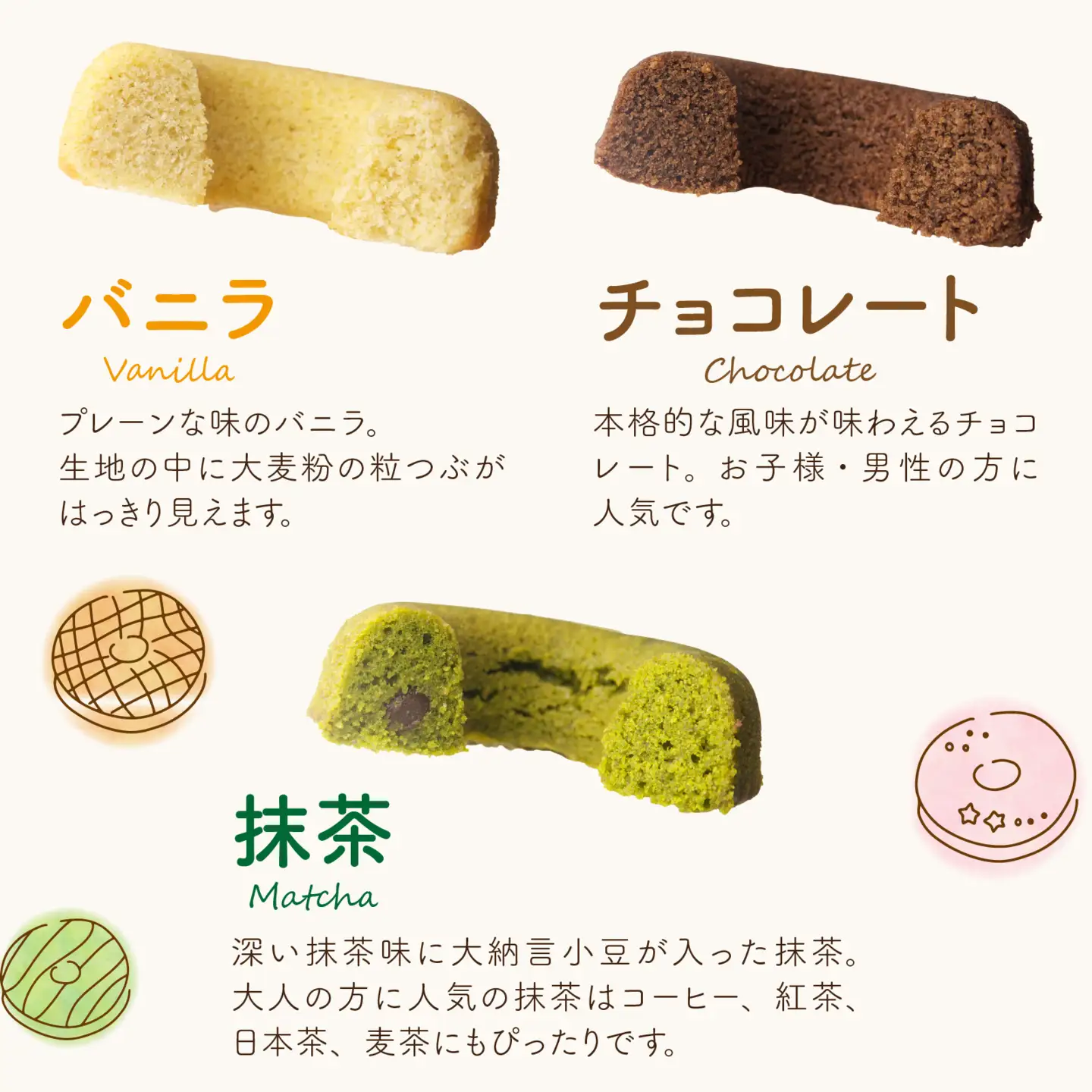 福井産六条大麦焼きドーナツセット（5種類×2 計10個） [A-034001] 