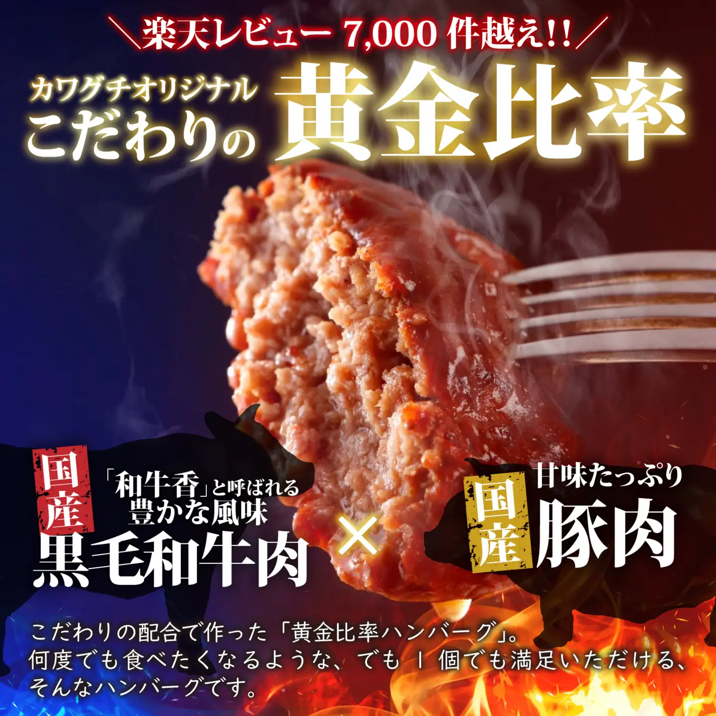 【お試し福袋】満腹1.0kg 黄金比率ハンバーグ4個 金賞メンチカツ4個 [A-015001] / ハンバーグ