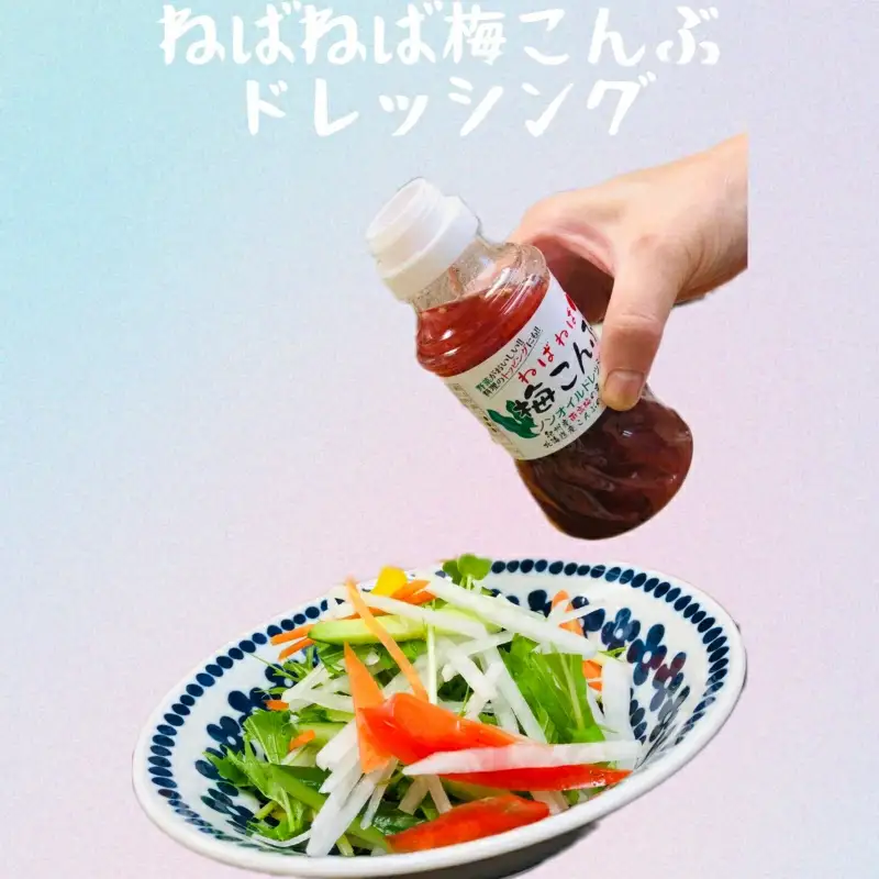 ねばねば梅こんぶドレッシング 250ml×2本 / 和歌山 和歌山県 田辺市 紀州南高梅 南高梅 梅干し 梅干 梅 北海道産こんぶ 昆布 ノンオイル ドレッシング トッピング サラダ【kfo010】