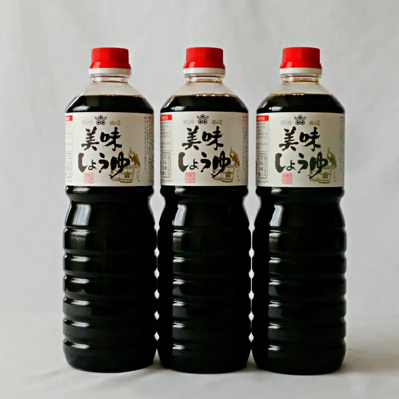 美味しょうゆ　1L×3本入り / 和歌山県 田辺市 醤油 しょう油 天然醸造 かけ醤油 こいくち醤油 【toz001-1】