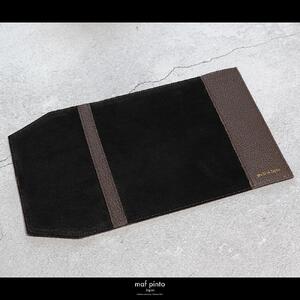 maf pinto (マフ ピント) レザーブックカバー 新書サイズ ADRIA LINE チョコレート 本革 日本製