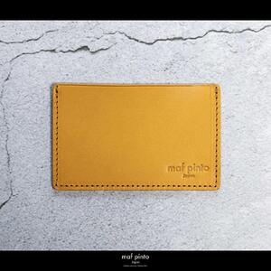 maf pinto (マフ ピント) カードケース 1枚 免許証 マイナンバーカード 薄型 スリム イエロー レザー 本革 日本製