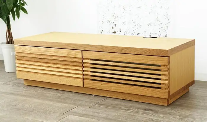 大川家具 ジャギー120TVボード左引出し オーク(ナラ) 台輪
