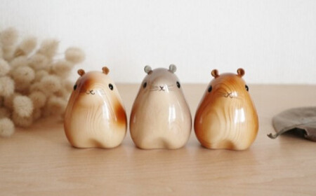 木工品【ハムスターセット】　工房西岡　【11218-0586】