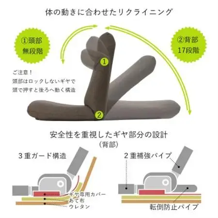 産学連携　ヘッドレスト付ハイバック座椅子2　ブラウン_ヘッドレスト ハイバック 座椅子 産学連携_【1254839】