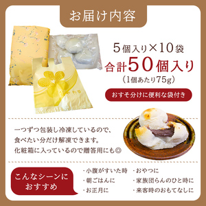 杵つき餅と自慢のあんこの「あんびん（こし餡）」50個（5個入り袋×10袋） mi0002-0005 和菓子 餅 あんこ あんびん 餡