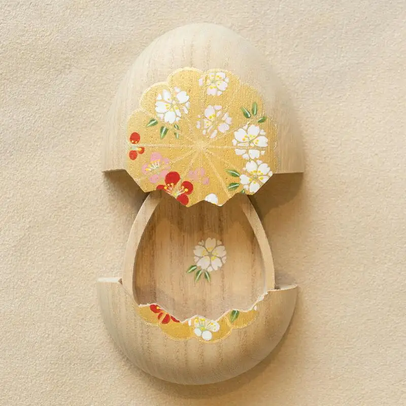 【箱藤商店】桐製たまご箱（菊文様）〈京都日本画絵師絵付け〉