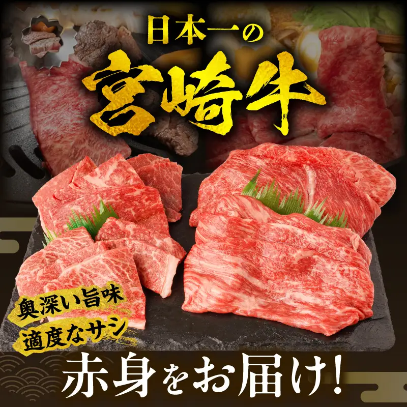 牛肉 赤身 牛肉[宮崎牛 ウデ・モモ 焼肉 1kg]