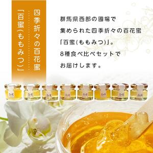 群馬県産「生はちみつ」８種食べ比べセット【蜂蜜 ハチミツ ギフト 詰合せ 詰め合わせ おすすめ 群馬県 長野原町 北軽井沢】