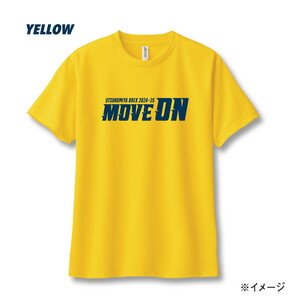 【宇都宮ブレックス】2024-25スローガンTシャツ｢MOVE ON」Type1 イエロー / ネイビー ※着日指定不可