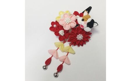 髪飾りセット ヘアアクセサリー 七五三 ネコ 女の子 髪飾りセット【2点】 赤色