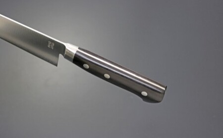兼常作 粉末ハイス鋼 口金付黒合板柄 三徳包丁165mm 木鞘セット（KC-133w/KC-633）