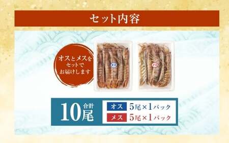ボイル しゃこ オス・メス 合計10尾 （各5尾）