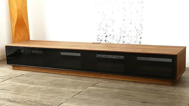 大川家具 ソフィア200TVボード ブラックフレーム 天然木ウォールナット 台輪