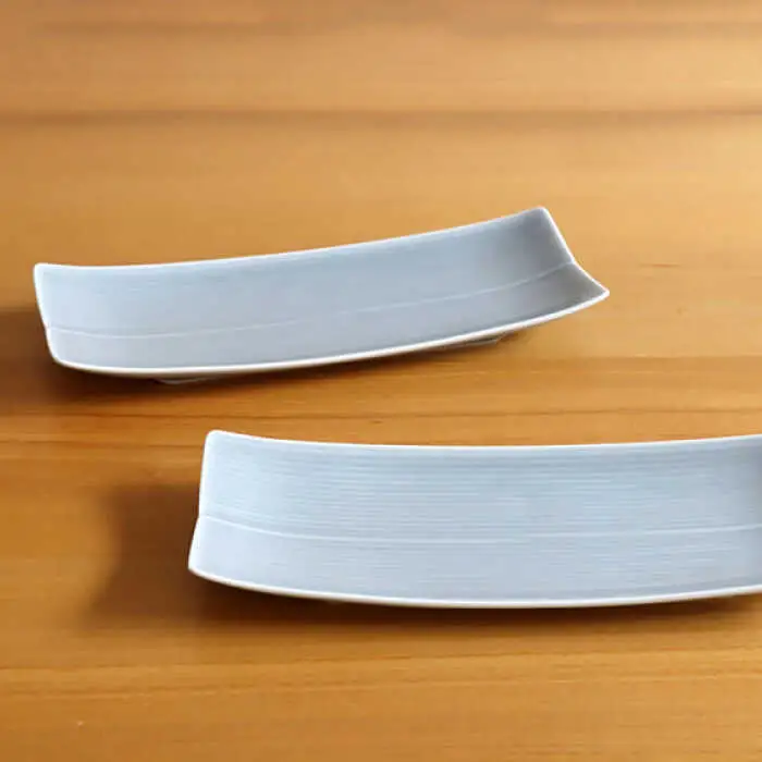 【白山陶器】【長方皿】長焼皿 グレイ 2枚セット[TA149]