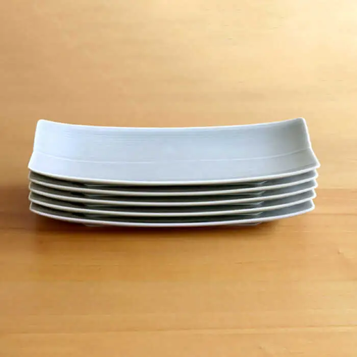 【白山陶器】【長方皿】長焼皿 グレイ 5枚セット[TA152]