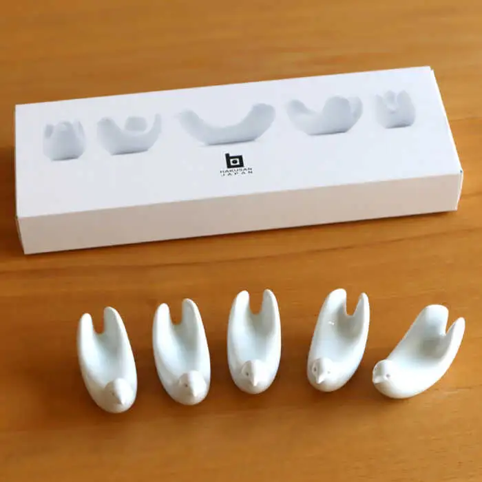 【白山陶器】【とり型はしおき】はしおき5客揃え[TA159]