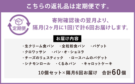 【隔月6回定期便】konaの日々のパン 10個 セット