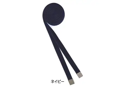 リボンタイ ベルベット 0.9㎝幅【ネイビー／金具シルバー】