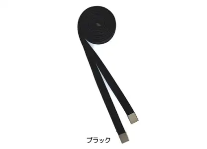 リボンタイ ベルベット 0.9㎝幅【ブラック／金具ゴールド】
