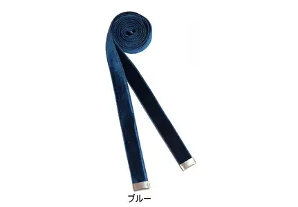 リボンタイ ベルベット 1.8cm幅【ブルー／金具シルバー】