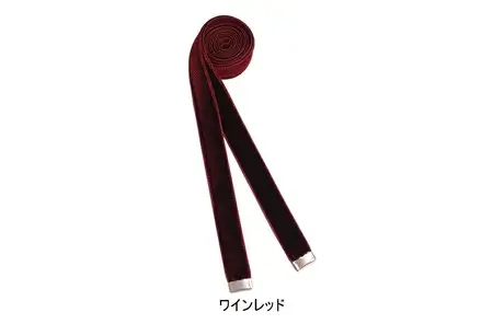 リボンタイ ベルベット 1.8cm幅【ワインレッド／金具シルバー】