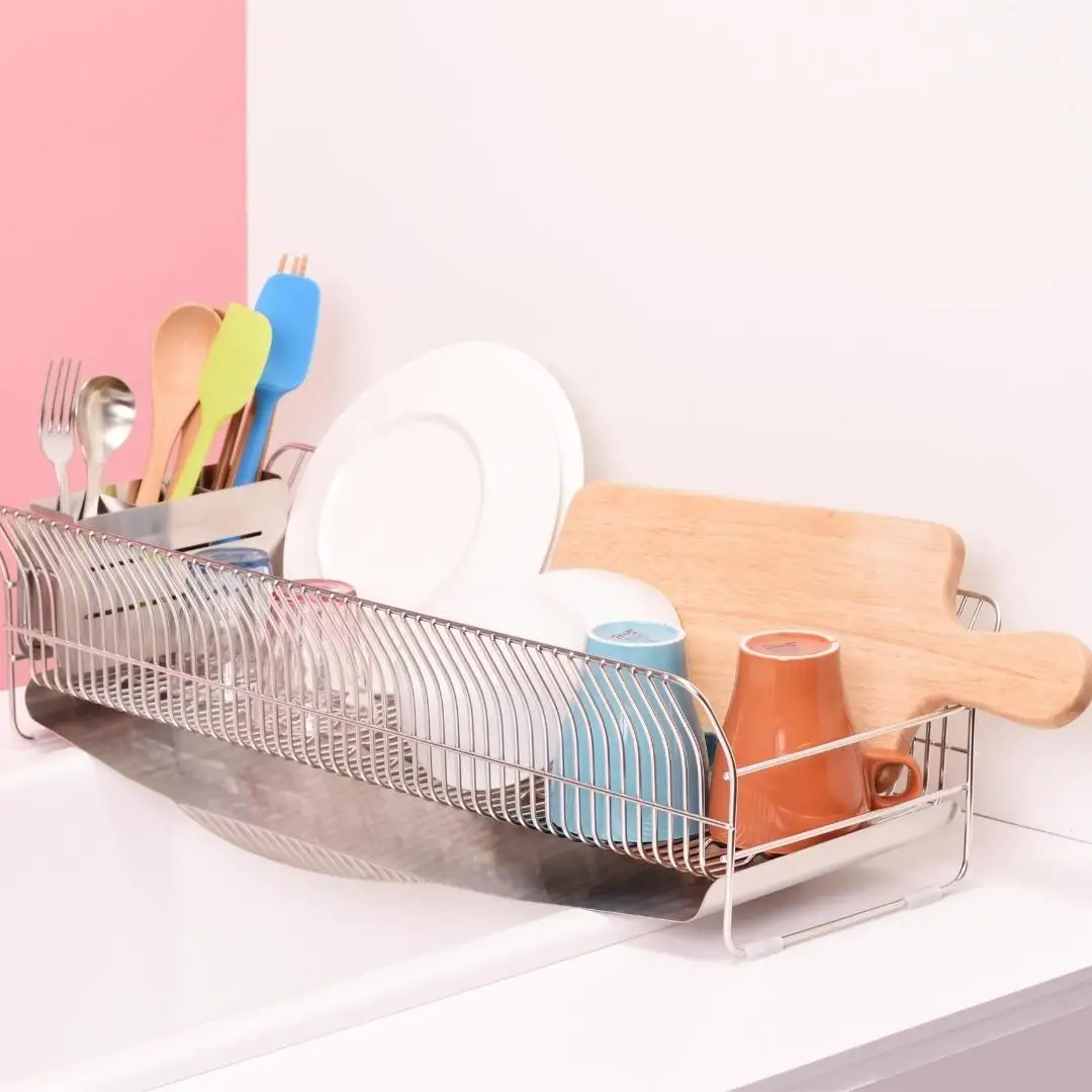 水切りラック (縦置きロング) ＋ 包丁スタンド セット キッチン用品