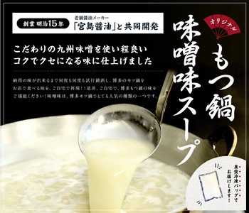 【ふるさと納税】博多味噌もつ鍋 3～4人前セット [a9436] 株式会社Meat Plus ※配送不可：離島【返礼品】添田町 ふるさと納税